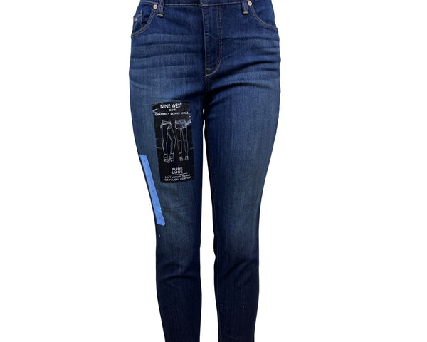 Nine West Womens Dark Blue Denim Gramercy Skinny Ankle Jeans Size 10 - New