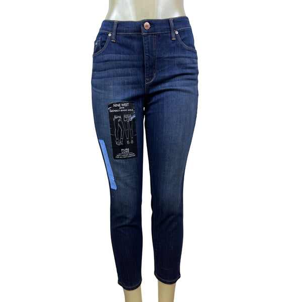 Nine West Womens Dark Blue Denim Gramercy Skinny Ankle Jeans Size 10 - New