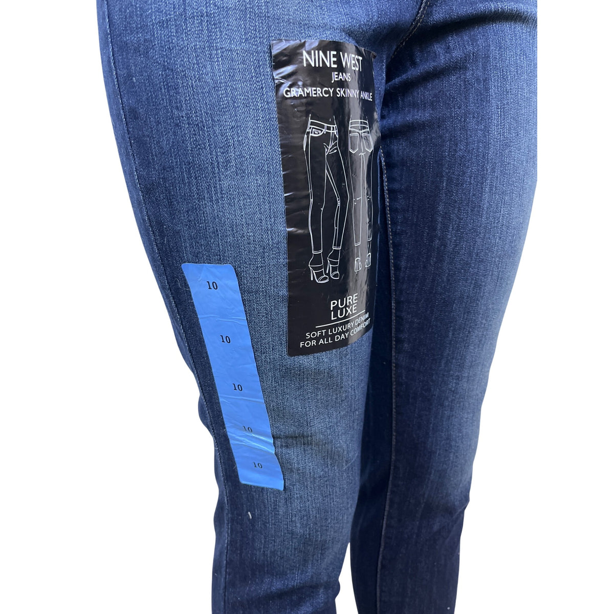 Nine West Womens Dark Blue Denim Gramercy Skinny Ankle Jeans Size 10 - New