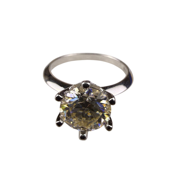 GRA Moissanite Womens Silver Tone Solitaire Ring S925 Certificate Size 6