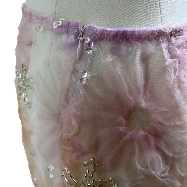 Aiirz Womens Multicolor Mesh Floral Skirt Size M