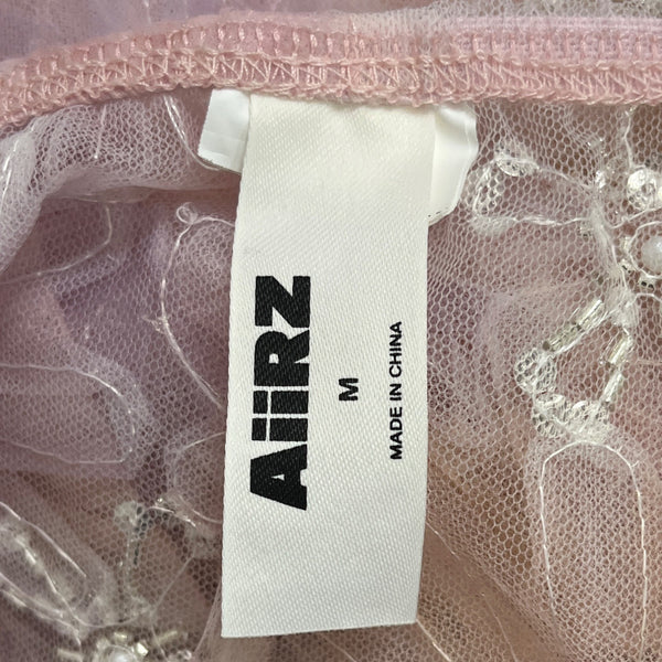 Aiirz Womens Multicolor Mesh Floral Skirt Size M