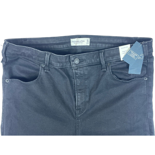 Abercrombie & Fitch High Rise Ankle Flare Black Jeans 32 New