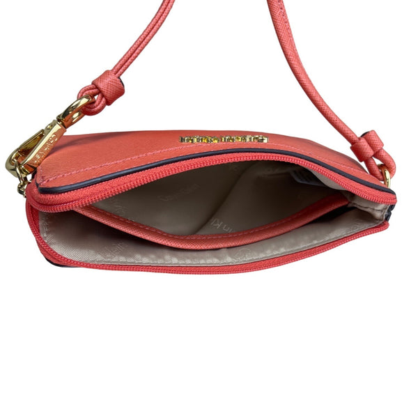 Calvin Klein Women’s Orange Crossgrain Wristlet Clutch Wallet Bag Sz S