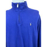 Polo Ralph Lauren Mens Blue Cotton 1/4 Zip Pullover Sweater Size XXL - New