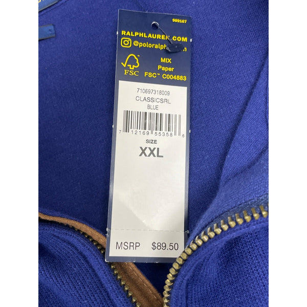 Polo Ralph Lauren Mens Blue Cotton 1/4 Zip Pullover Sweater Size XXL - New