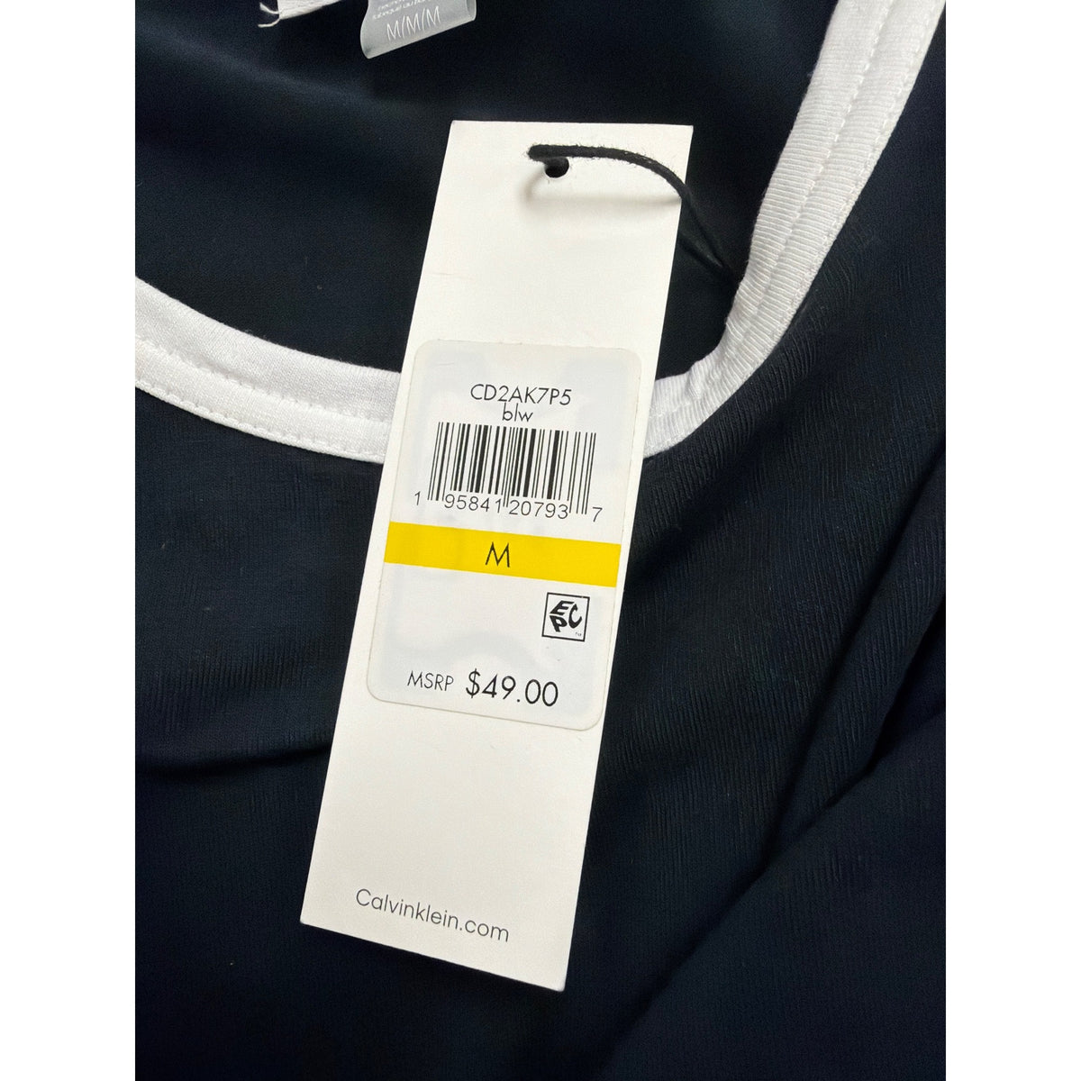 Calvin Klein Women's Black Cotton Logo T-Shirt Dress Size M Casual Style - New