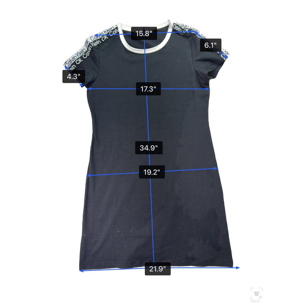 Calvin Klein Women's Black Cotton Logo T-Shirt Dress Size M Casual Style - New