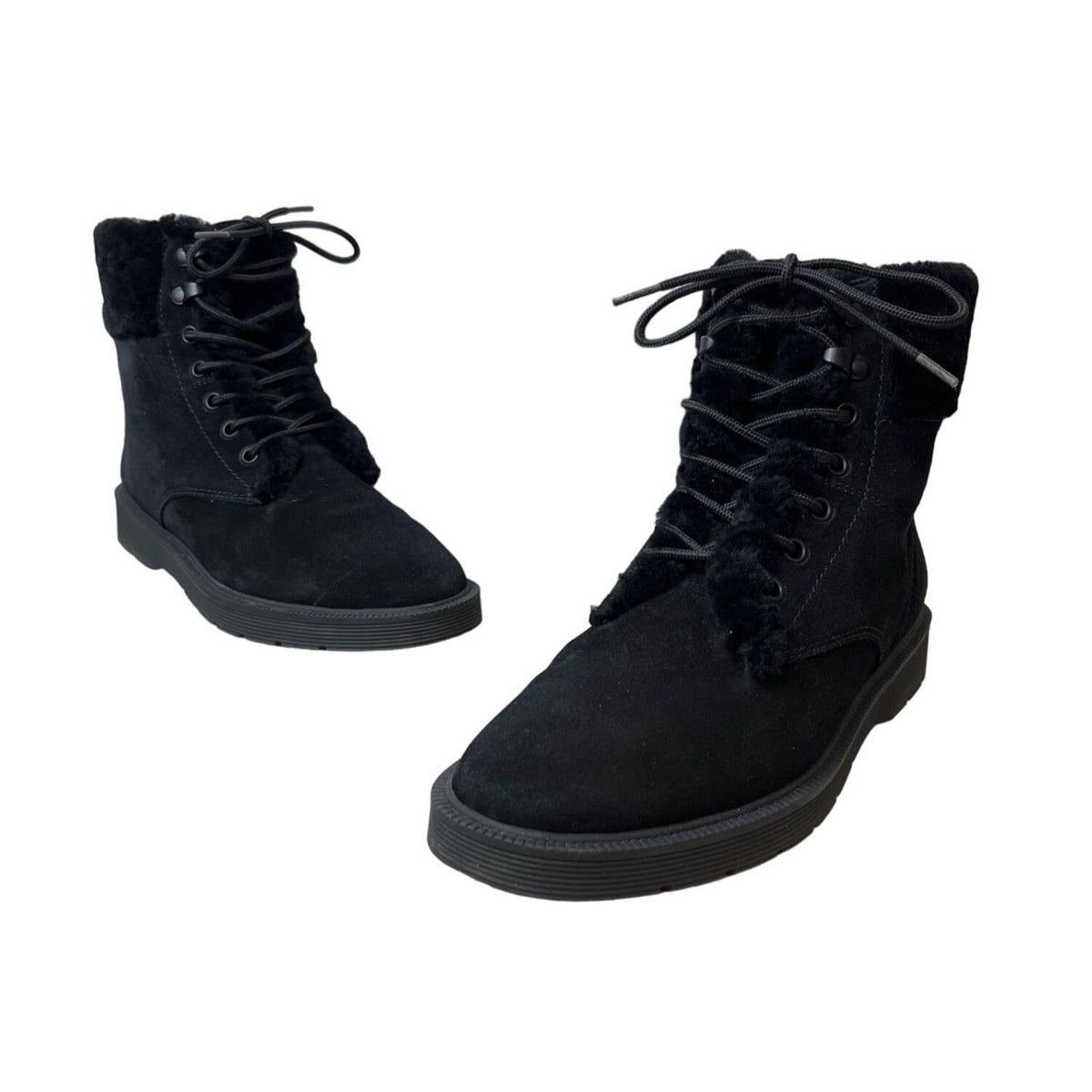 Vince Women's Black Suede Hayes 2 Winter Ankle Boots Sz 7.5