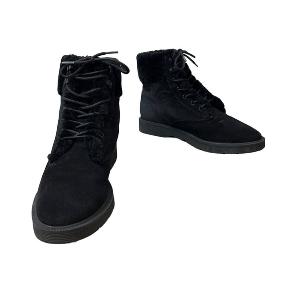 Vince Women's Black Suede Hayes 2  Winter Ankle Boots Sz 7.5