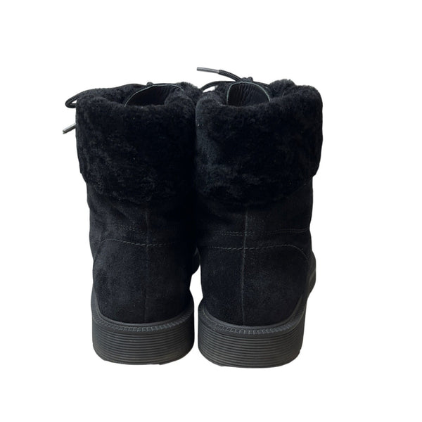 Vince Women's Black Suede Hayes 2  Winter Ankle Boots Sz 7.5