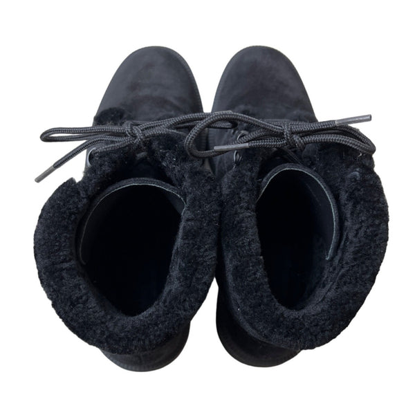 Vince Women's Black Suede Hayes 2  Winter Ankle Boots Sz 7.5