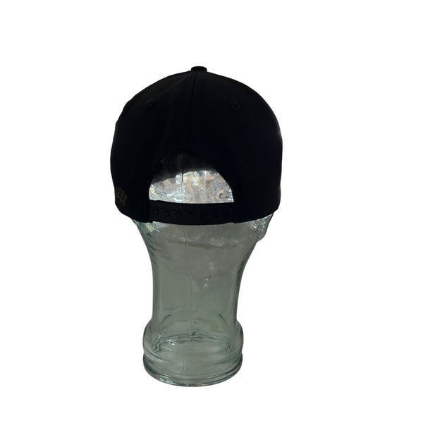 Banner & Oak Unisex Black Cotton Snapback Hat Adjustable Gold Logo Embroidery USA-Made