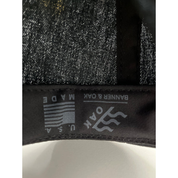 Banner & Oak Unisex Black Cotton Snapback Hat Adjustable Gold Logo Embroidery USA-Made