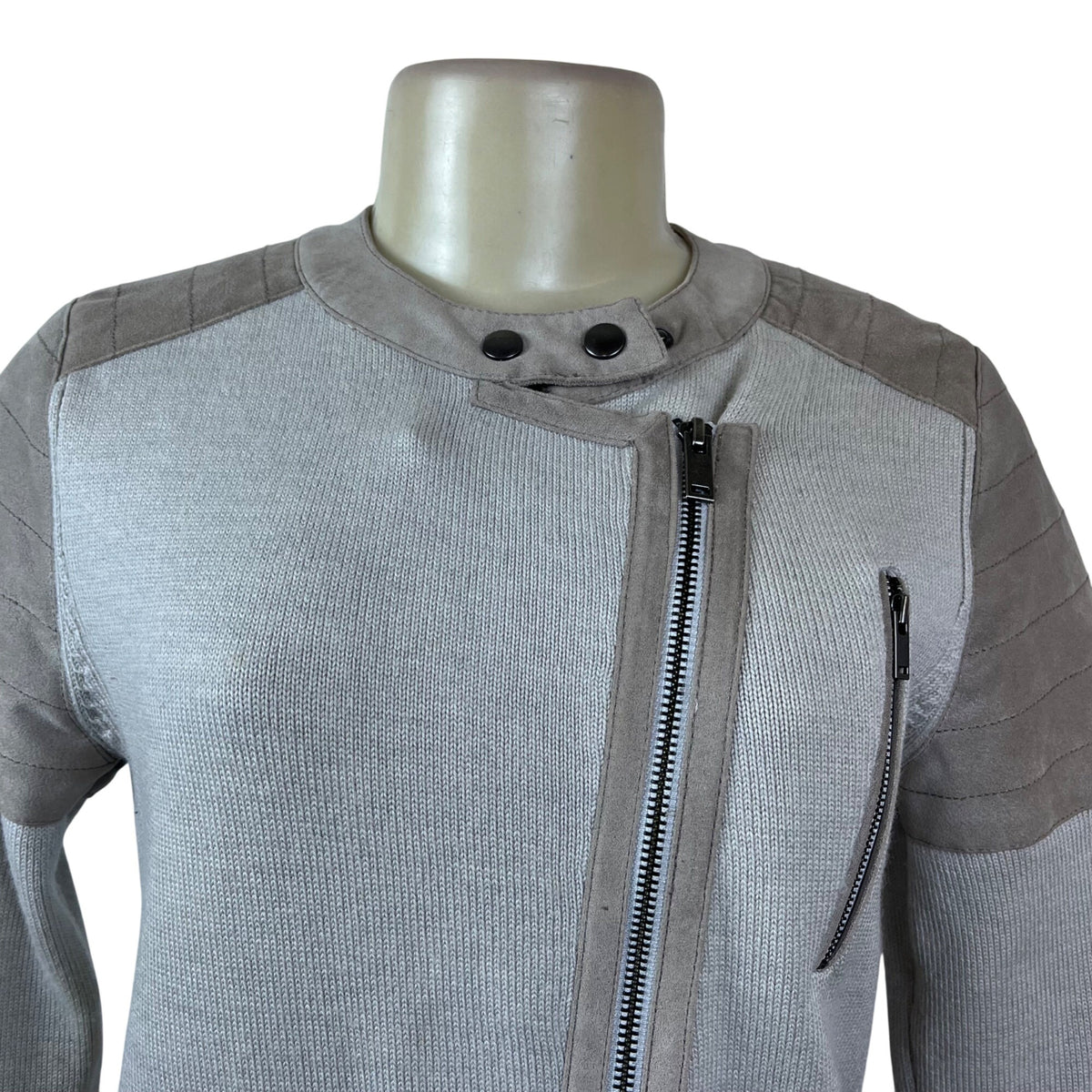 Banana Republic Women’s Taupe & Gray Moto Jacket Zipper Accent Sz S