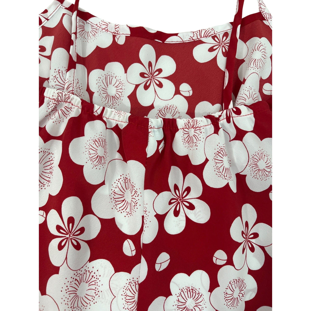 Sense Girls Red & White Sleeveless Dress With Adjustable Tie Straps A-Line Sz L