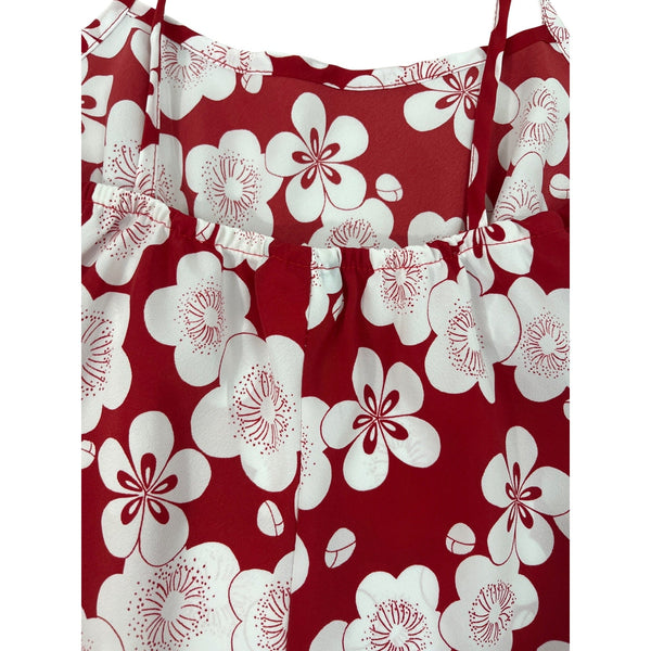 Sense Girls Red & White Sleeveless Dress With Adjustable Tie Straps A-Line Sz L