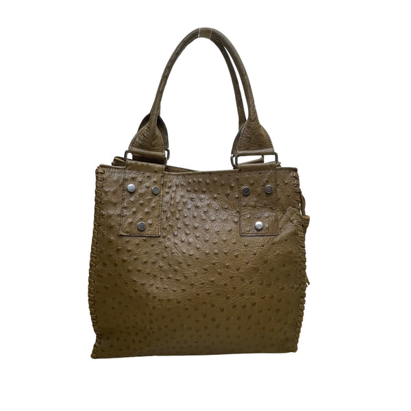 Ceconi Piero Women’s Brown Ostrich Leather Genuine Italian Made Tote Bag