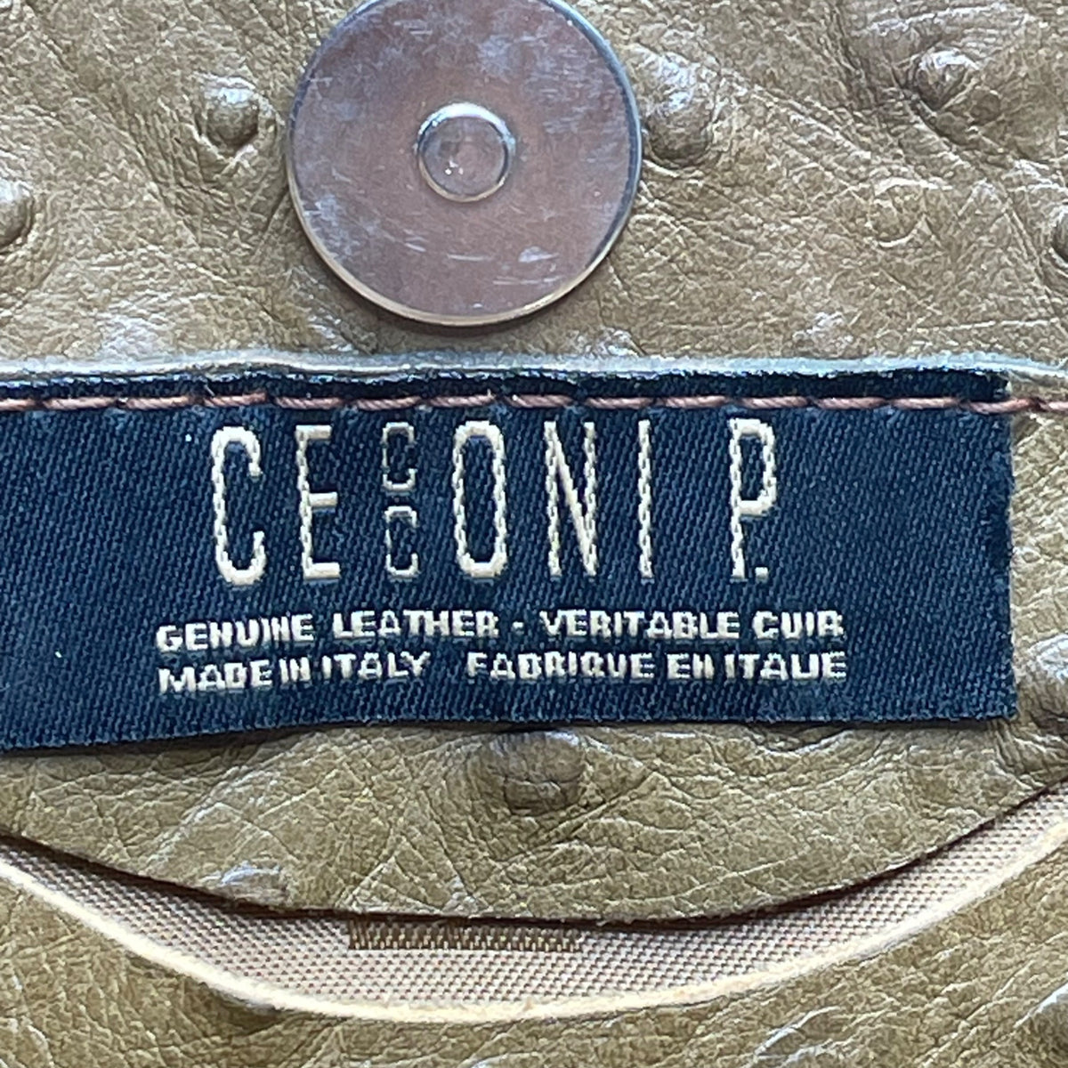 Ceconi Piero Women’s Brown Ostrich Leather Genuine Italian Made Tote Bag