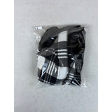 Women One SIze Faux Fur Jessica McClintock Black and White Plaid Shawl - New