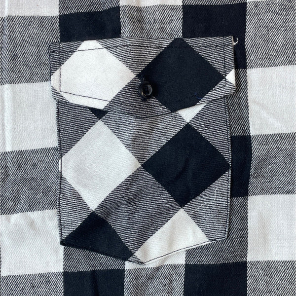 Xi Peng Men's Black White Gingham Shirt Sz XXL