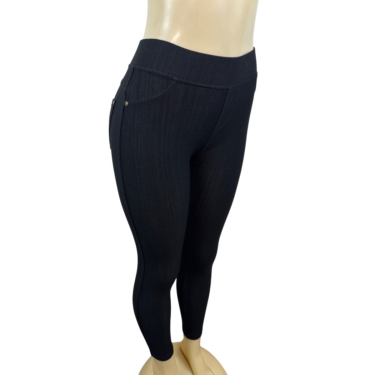 Leggings Depot High-Waisted Black Jeggings With Pockets Size S - New