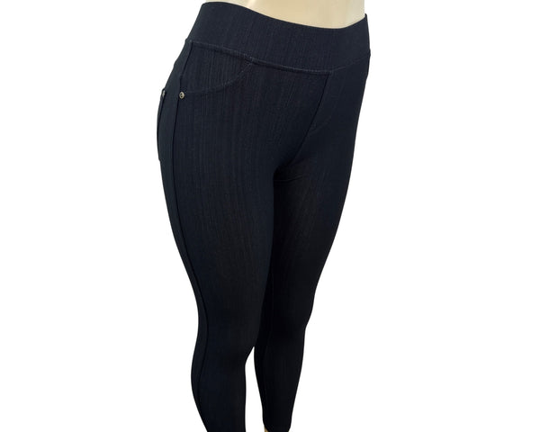 Leggings Depot High-Waisted Black Jeggings With Pockets Size S - New