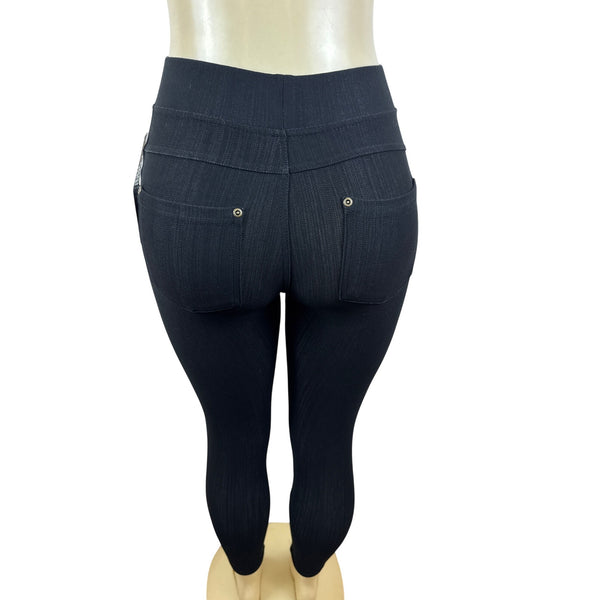 Leggings Depot High-Waisted Black Jeggings With Pockets Size S - New