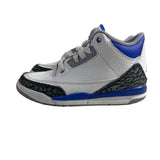 Nike Youth Boy's white Race Blue Jordan 3 Retro Mid Top Sneakers Sz 12C