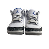 Nike Youth Boy's white Race Blue Jordan 3 Retro Mid Top Sneakers Sz 12C