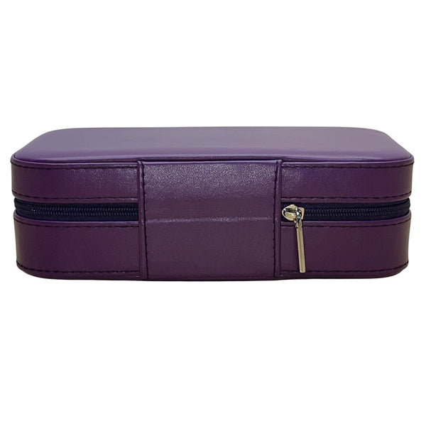 DesignSter Womens Dark Purple Jewelry Box Travel Organizer Zippered Case