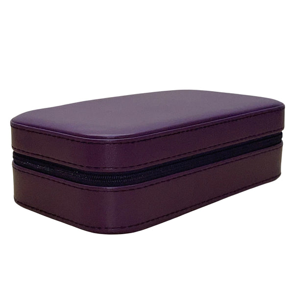 DesignSter Womens Dark Purple Jewelry Box Travel Organizer Zippered Case