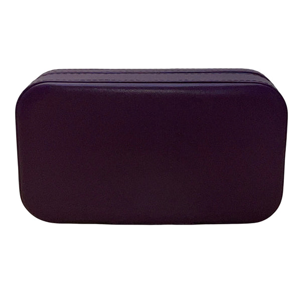 DesignSter Womens Dark Purple Jewelry Box Travel Organizer Zippered Case