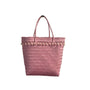 Pink Woven Tote Bag With Tassels Handbag Beach Shoulder Bag
