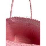 Pink Woven Tote Bag With Tassels Handbag Beach Shoulder Bag