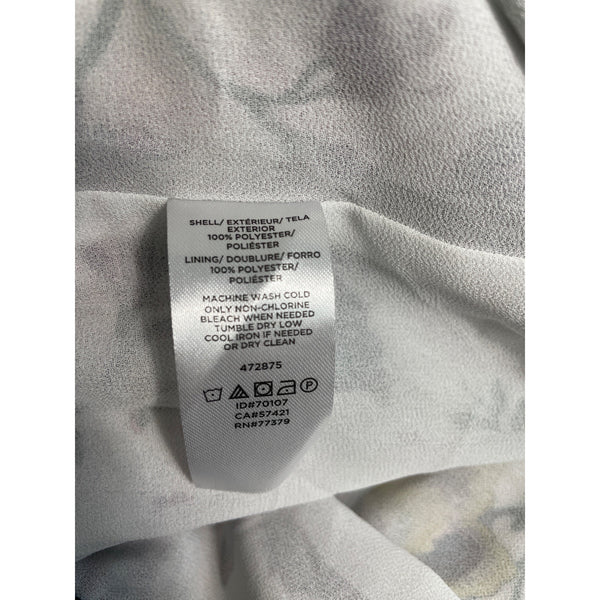 Ann Taylor Women’s White Multicolor Floral Pattern Long Sleeve Shirt Size L