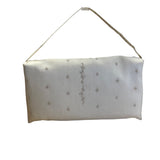 Vintage Tesoro’s White Floral Embroidered Silk With & Hand Strap Handbag Sz S