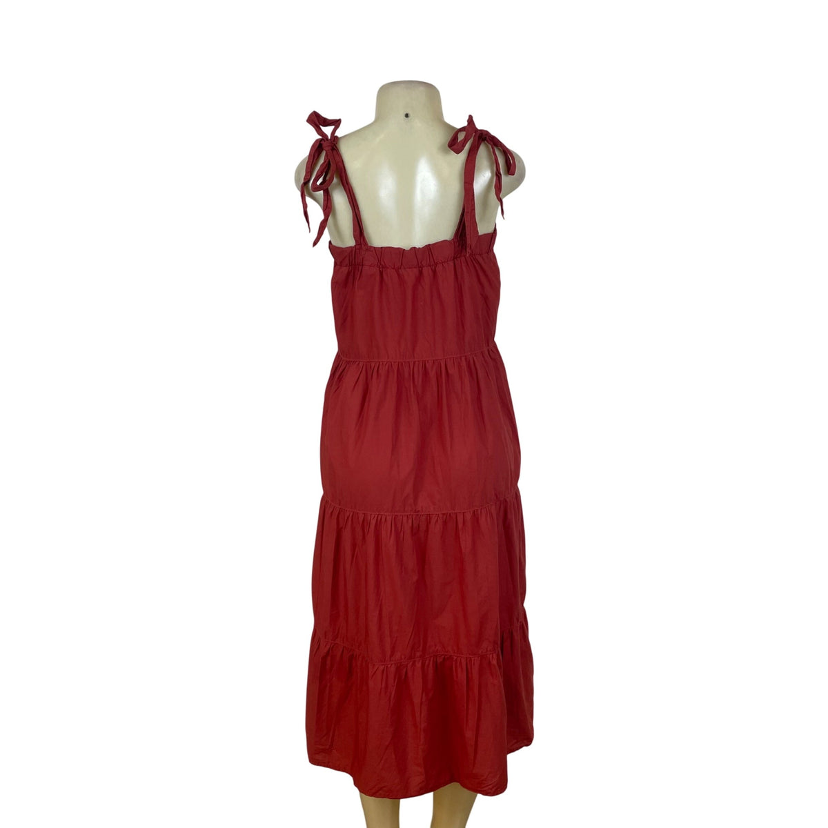 Nation Ltd Women's Brick Crimson Tiered Sleeveless Midi A-Line Dress Sz S