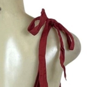 Nation Ltd Women's Brick Crimson Tiered Sleeveless Midi A-Line Dress Sz S