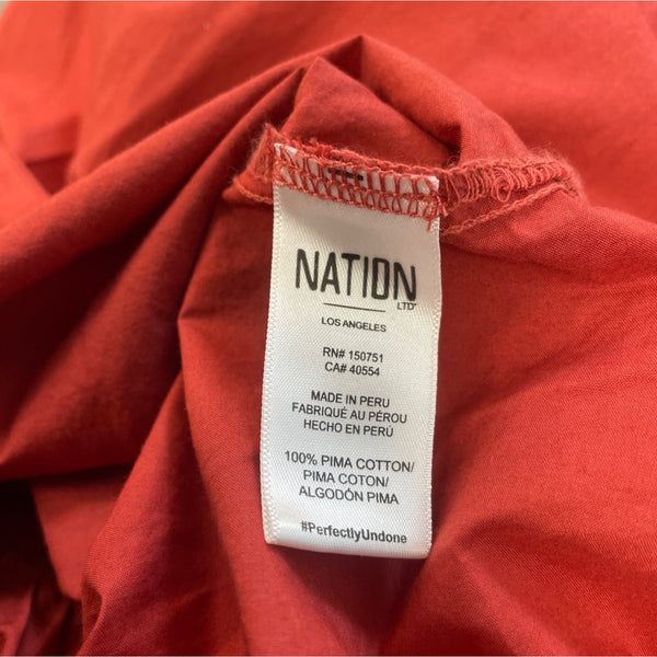 Nation Ltd Women's Brick Crimson Tiered Sleeveless Midi A-Line Dress Sz S