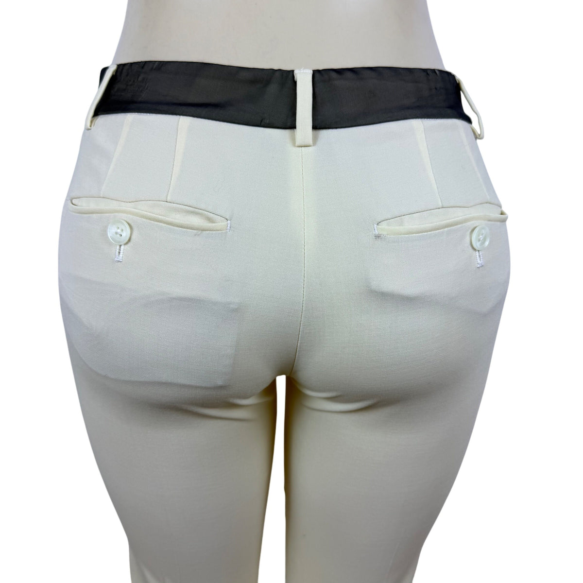 Vince Womens Beige & Black Wool Blend Slim Fit Ankle Pants Side Stripe Size 4