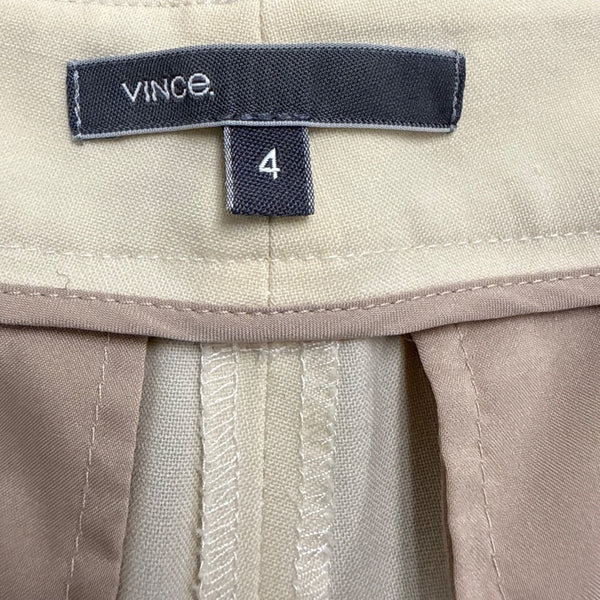 Vince Womens Beige & Black Wool Blend Slim Fit Ankle Pants Side Stripe Size 4