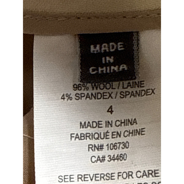 Vince Womens Beige & Black Wool Blend Slim Fit Ankle Pants Side Stripe Size 4