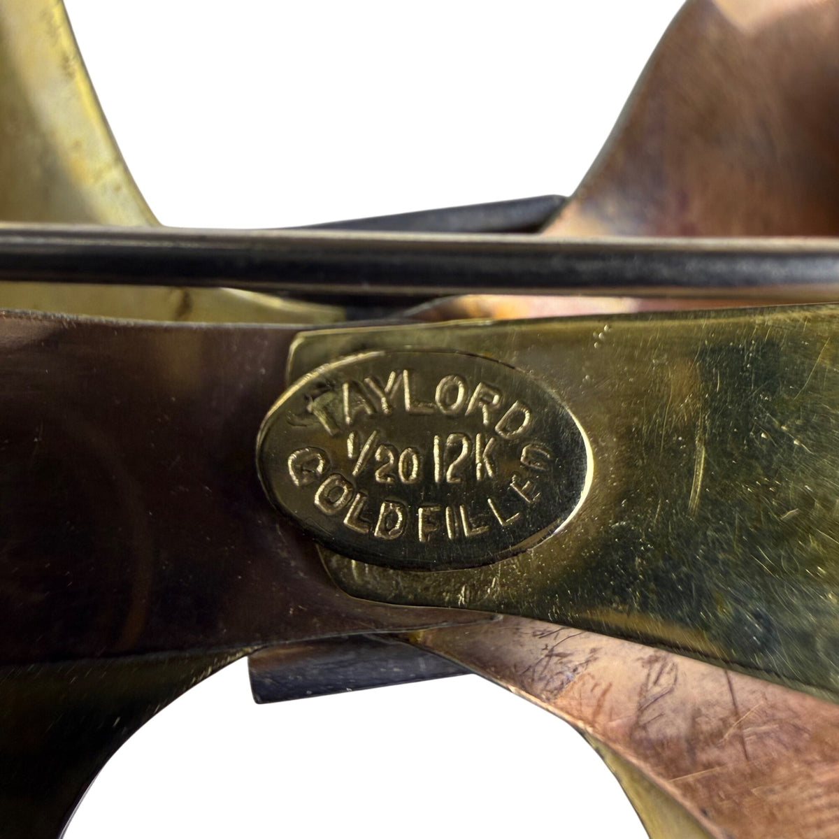 Vintage Taylor Gold Tone Gold Filled Bow Brooch Rhinestone Green Centerpiece