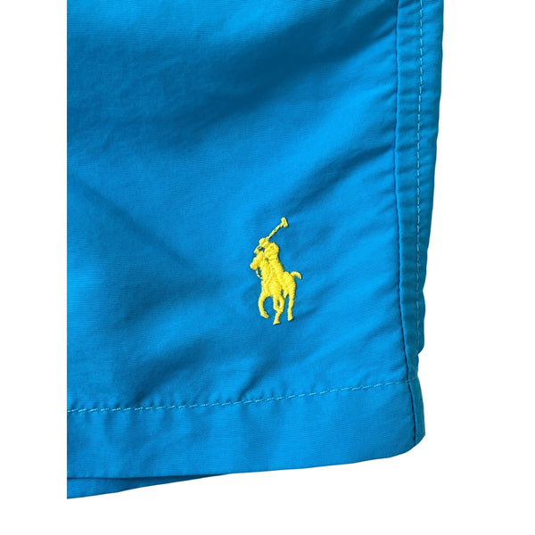 Polo Ralph Lauren Mens Blue Swim Trunks L Polyester Elastic Waistband Size L