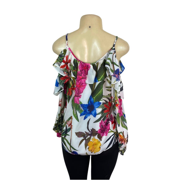 Parker Womens Ruffled Off-Shoulder Floral Blouse Size S - New