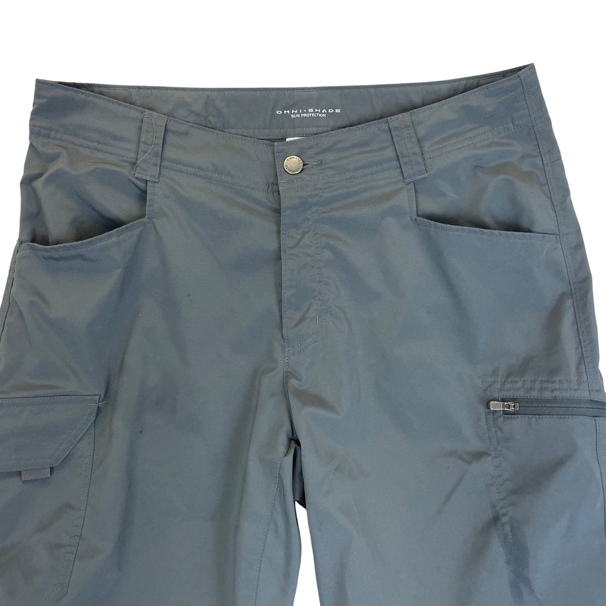 Columbia Mens Gray Convertible Hiking Pants With Omni-Shade UPF 50 Sz 34W 30L