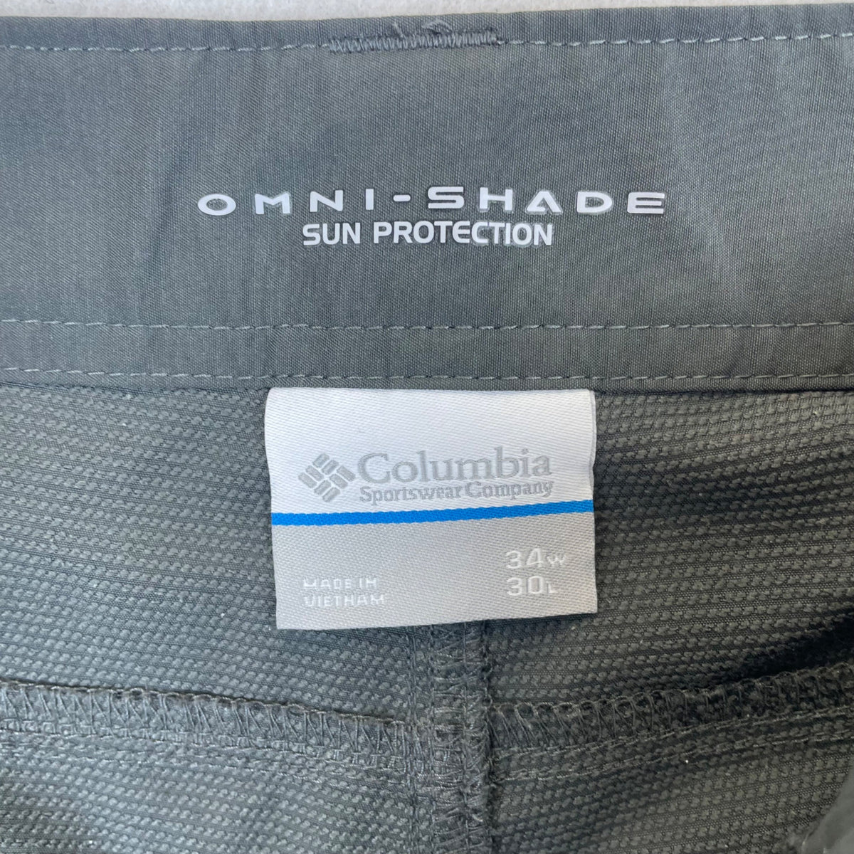 Columbia Mens Gray Convertible Hiking Pants With Omni-Shade UPF 50 Sz 34W 30L