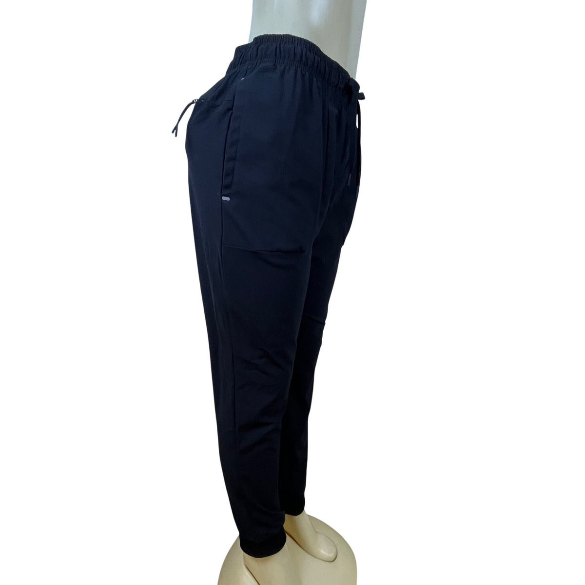 Reebok Women’s Black Elastic Waist Jogger Pants Polyester Blend Size M