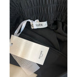 Grace Karin Women's Black High Rise Self Tie Lace & Loops Capri Pants Sz M - NWT